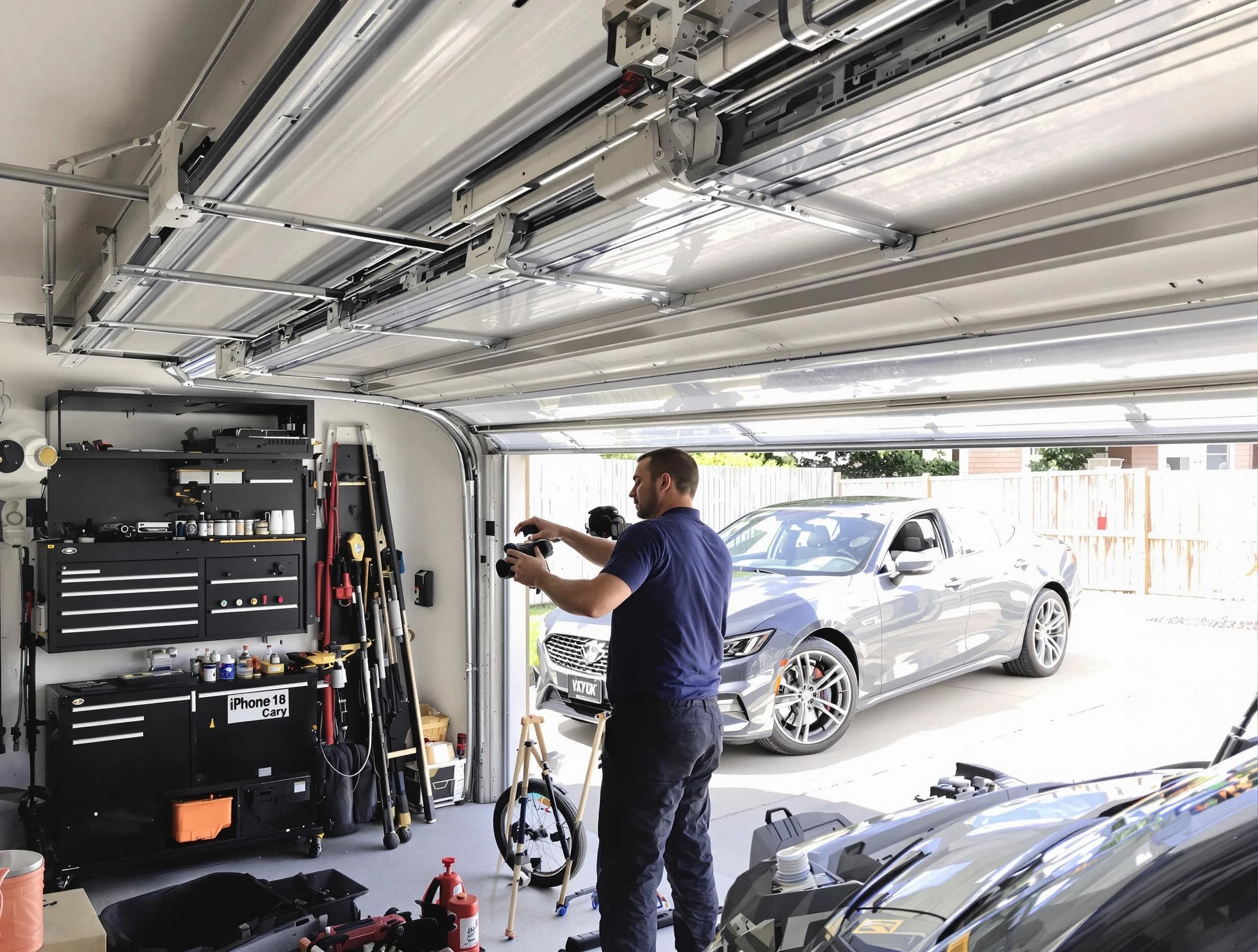 West Point Garage Door Repair technician fixing noisy garage door in West Point