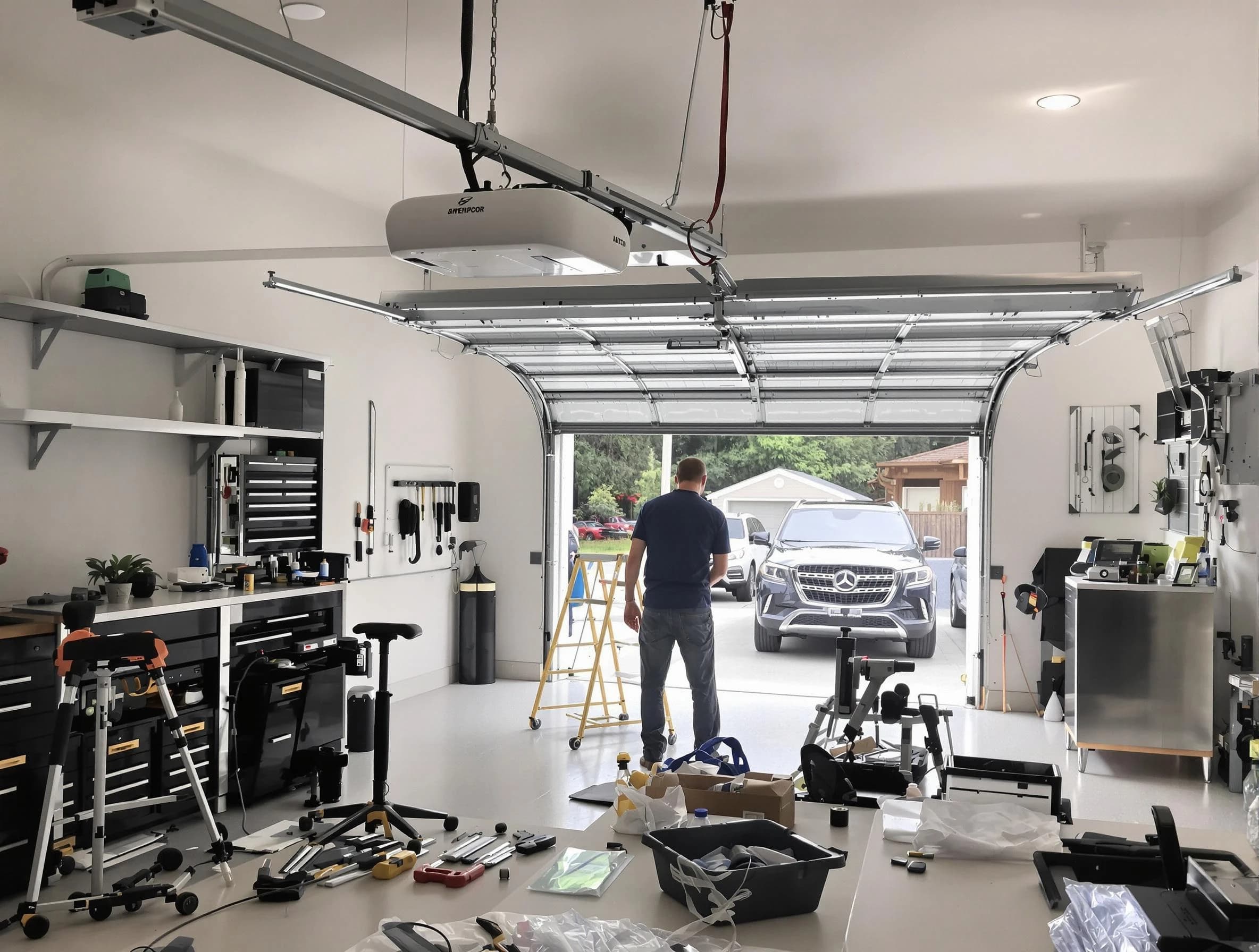 Garage door opener installation by West Point Garage Door Repair in West Point