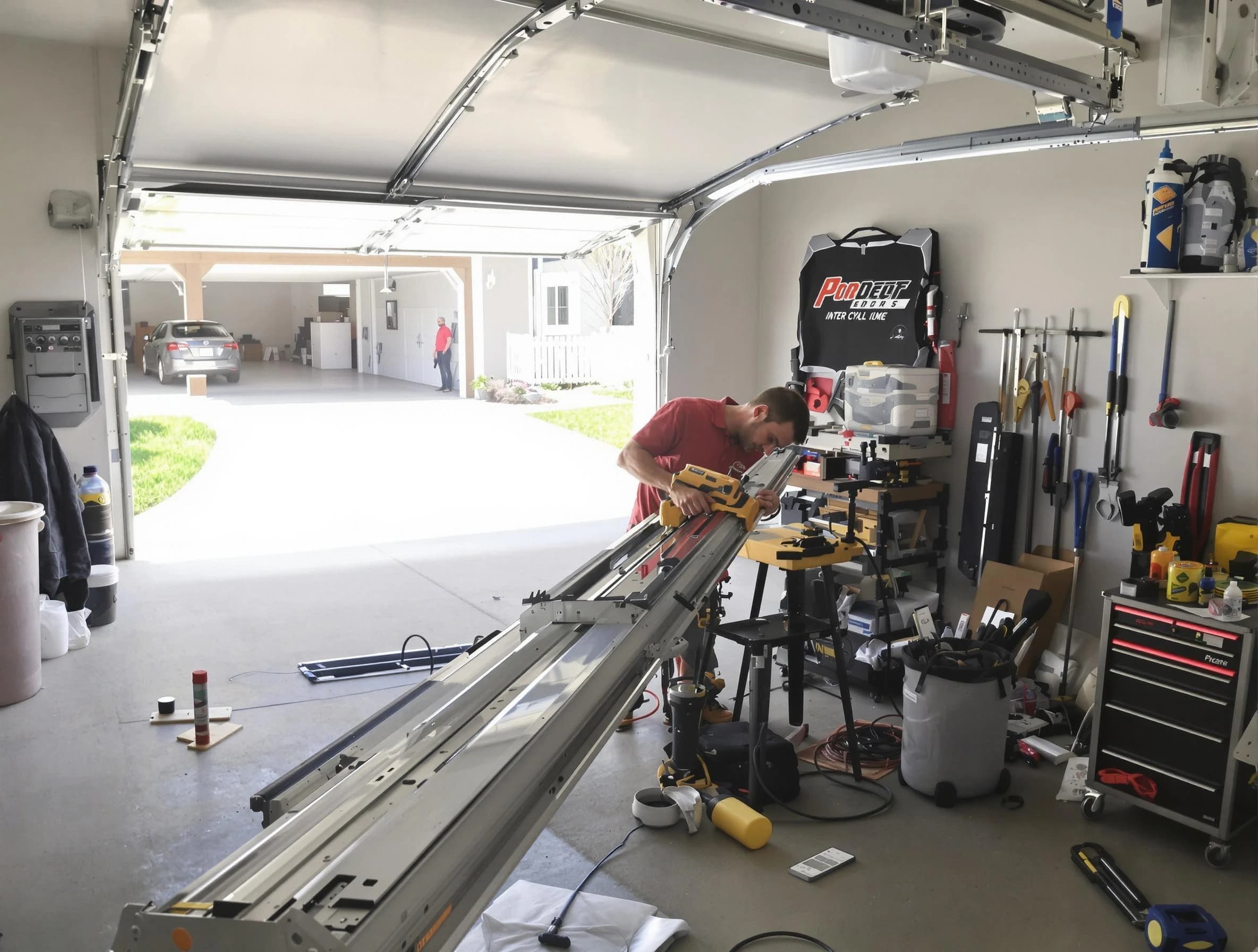 West Point Garage Door Repair expert performing track repair in West Point