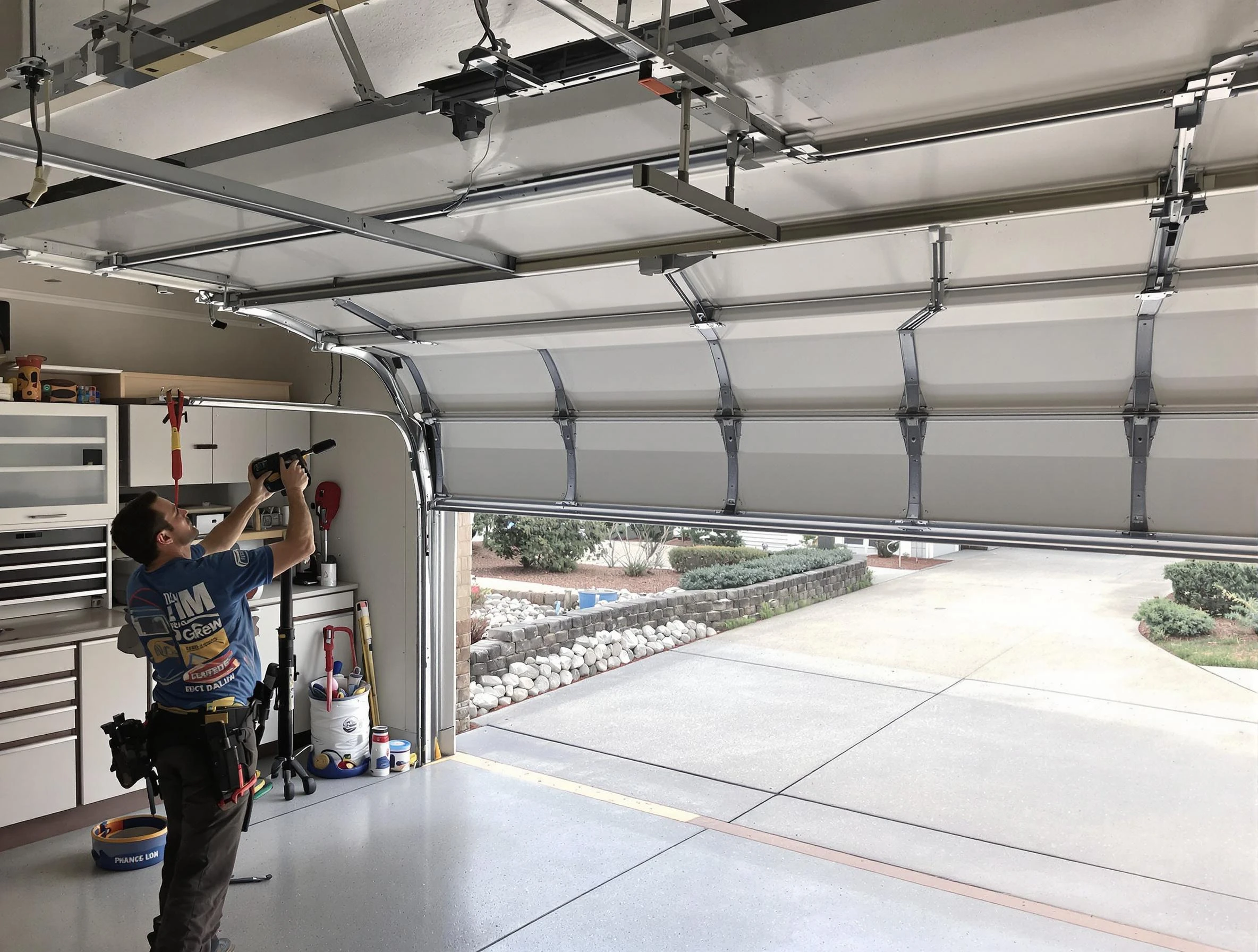 Garage door track repair service by West Point Garage Door Repair in West Point